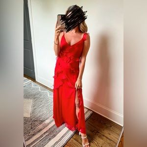 Vestique Red Flirty Maxi Dress